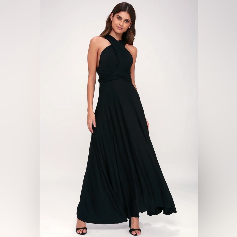 Lulu's Dark Blue Tricks of the Trade Convertible Dress